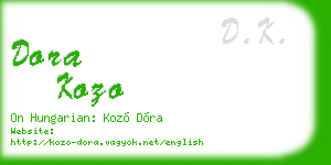 dora kozo business card